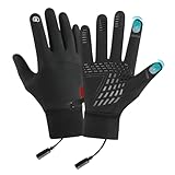 Guanti riscaldati da uomo, guanti riscaldati da moto, impermeabili, antivento, antiscivolo, per touchscreen, per guida all