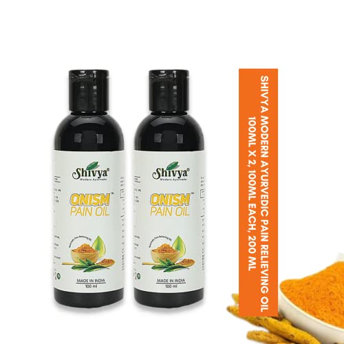 Image of A SHIVYA Product- Modern Ayurvedic Pain Relief Herbal Oil For Joint Pain 200ml (Pack of 2 x 100ml), Muscle Ache and Body Pain
