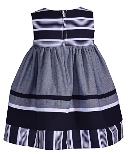 Bonnie Jean Newborn Infant Toddler Little Big Girls Sleeveless Denim Nautical Uniform Dress2