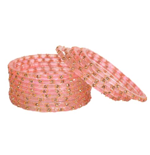 Image of Swara Creations Glass Bangles set for Women | Zirconwork Golden Raindrops Bangles Collection | Ethnic, Festive & Special Occassions(12Pcs)(SKU287)