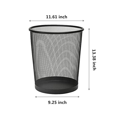 Image of 10-Pack 6 Gal Mesh Office Trash Can with 150Pcs Garbage Bags, Black Mesh Trash Cans, Open Metal Wire Wastebaskets, Waste Basket Trash Can for Near Desk, Recycling Garbage Container Bin
