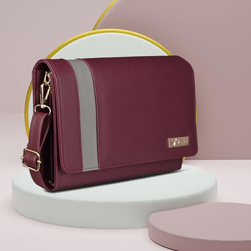 Image of ALSU Women's trendy Sling Bag | handbag | purse | crossbody bag| deattachable straps | adjustable straps |card slots side bag| phone pocket
