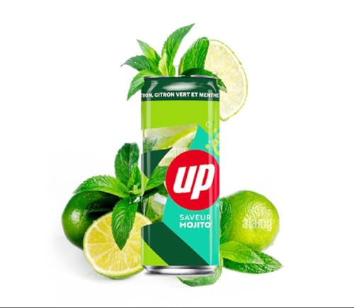 Mojito Flavoured Alcohol-Free Soft Soda Drink (24 x 330ml Cans), Mint, Lemon & Lime Perfect for Mixers & Refreshing Beverages