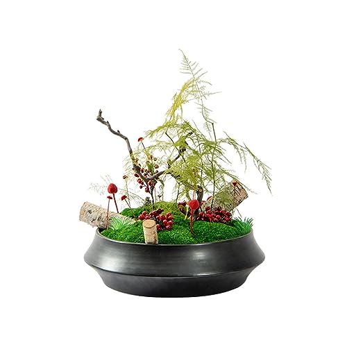 Arbre artificiel style chinois et fausse mousse pour micro-paysage zen en pot