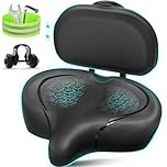Bike Seat with Backrest, Oversized Bicycle Seat with Back, Men Women Comfort Bike Saddle, Extra Wide Comfortable Electric Tricycle Exercise Cruiser Stationary Bike Seat with Back