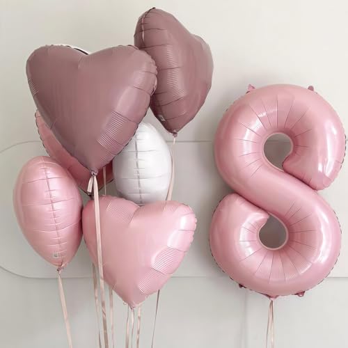 Image of 18 Foil Balloon Pastel Pink, 40 Inch Helium Number 1 & 8 Balloon for 18 Year Old Birthday Decorations, Large Self Inflating Mylar 18 Balloon for Girls 18th Birthday Party Anniversary Decor Supplies