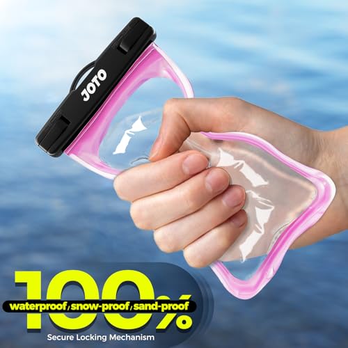 Image of JOTO Up to 7 inch Universal Waterproof Phone Case for iPhone 17 Air 16 15 14 13 12 11 Plus Pro Max, IPX8 Cellphone Dry Bag XR X SE, Galaxy S23 S22 S21 S20+ S20 S10 Plus Note, Pixel -Pink