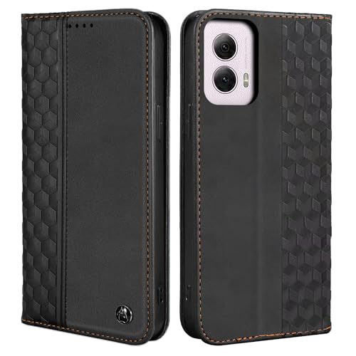 CXTcase Coque pour Motorola Moto G Power (2024), Housse en Cuir PU Pochette Portefeuille Magnétique Etui de Protection, Flip Case pour Motorola Moto G Power (2024), Noir