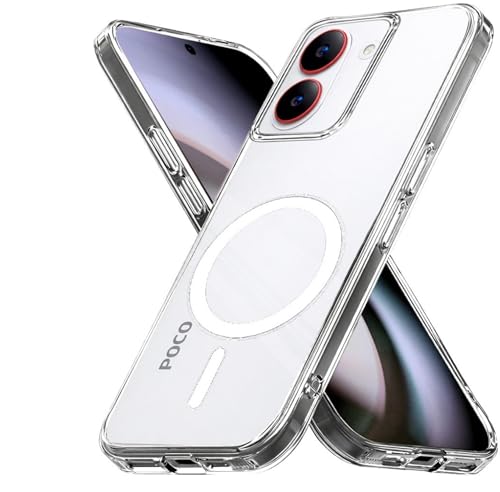 Image of SPAZY CASE Poco X8 Pro Back Cover | Crystal Clear Anti-Yellow Case | Premium Abstract Design | Shockproof Slim Fit | Scratch Resistant Transparent Cover for Poco X8 Pro