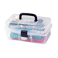 Prym 612725 Nähbox Transparent, 33 x 20 x 15 cm – Aufbewahrungsbox für Nähutensilien & Zubehör | Leicht, stapelbar, mit Griff, robuster Kunststoff
