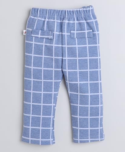 Image of BUMZEE Beige & Navy Boys Full Sleeves Shirt Waistcoat & Pant Set with Applique Bow (Peb8050)