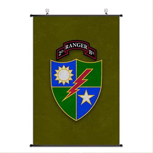 Bannière 2ème Bataillon Ranger : ordres de bataille de l'armée pour décoration murale rétro