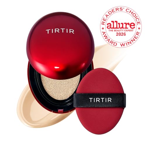 Image of TIRTIR Mask Fit Red Cushion Foundation | Full coverage, Weightless, Skin fit, Satin Glow Finish, Korean Makeup BB Foundation, beauty, Tattoo cover up, Buildable (#17W French Vanilla, 0.63 Fl Oz)