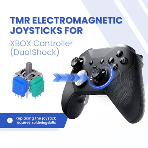 Image of VTLLN K-Silver TMR Joystick Replacement, JS13 Pro Thumbsticks Electromagnetic Stick Repair Module with Thumbstick Caps, No Drift High Precision, A Pair for Xbox One Series X /S Elite 1 Controller