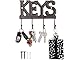Key Holder - Keys - Wall Mounted Key Hook - Rustic Western Cast Iron Key Hanger - Decorative Key Organizer Rack with 4 Hooks - With Screws and Anchors - 6x8 inches - by Comfify (Rust Brown)