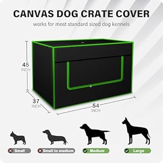 Bethshaya Dog Crate Cover - Advanced Sound-Reducing Thermal Insulation Technology for 54 inch Crates, Creating a Quiet Private Sanctuary for Anxious Pets.