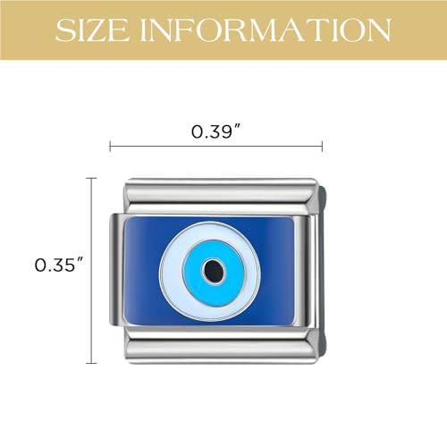 SWEETV CZ Diamond Gold Initial Italian Charms, Classic Compatible Modular Charms for Italian Charm Bracelet links4