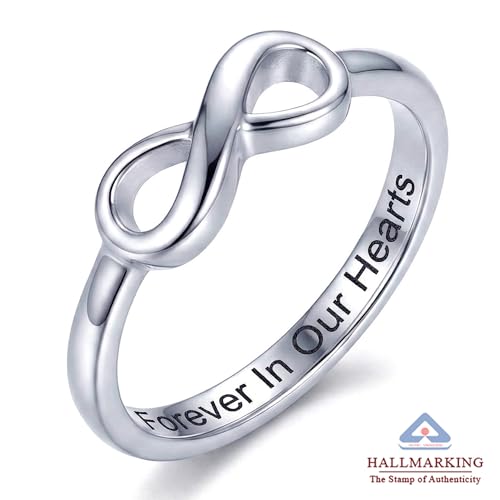 Image of TRUESILVER ACPL 925 Sterling Silver Personalized Rings for Women | Customized Engraved Name Ring for Womens | Customized Name Jewelry for Wedding Anniversary Birthday