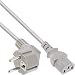 Produktbild InLine 16655G Netzkabel, Schutzkontakt gewinkelt auf Kaltgerätestecker C13, 5m, grau