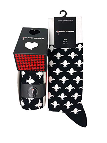 Groomsmen Socks - One Size 7-13 - Organic Cotton - Fleur De Lis