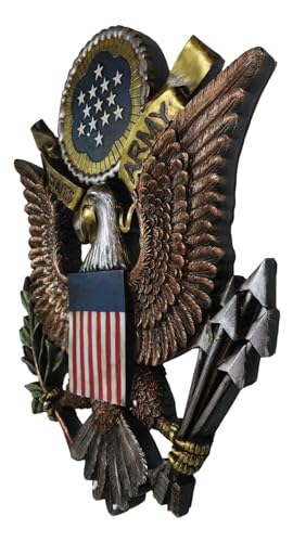 Ebros Gift HGBBG Patriotic Us United States Army Military Branch American Great Seal Bald Eagle With Olive Branch And Arrows Wall Decor Plaque Figurine Honor Valor And Bravery Memorial Accent thumb #3
