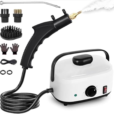 Steam Cleaner,2500W High Temperature High Pressure Steam Cleaner with 3 Brush Heads, Portable Steam Cleaners with 1.5L Tank For Car Detailing Kitchen Bathroom Floors(White)