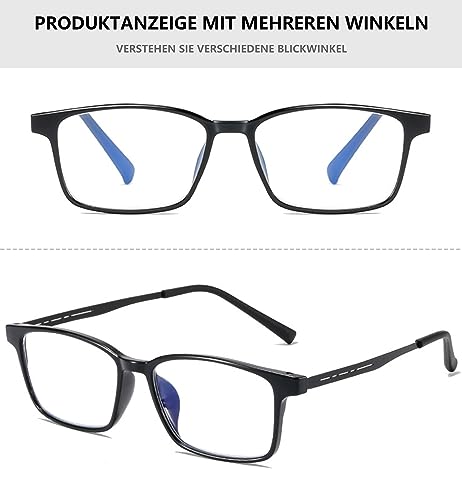 Lanomi Rectangle Photochromic Reading Glasses Blue Light Blocking Reading Sunglasses UV400 Protection Eyeglasses for Women Men Light Black (Photochromic Grey) 2.5 - Image 3