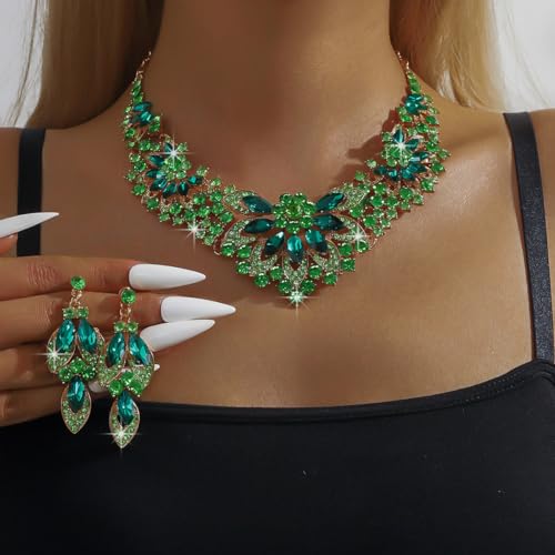 Image of Shining Diva Fashion Stylish Design Fancy Crystal Necklace Jewellery Set for Women | Trendy Celebrity Inspired Jewellery
