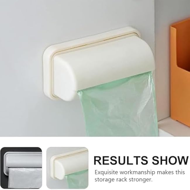 Fine Liner Trash Bags Dispenser,Trash Can Liner Dispenser, No Punching Required Wall Mount Garbage Bag Dispenser,Trash Bag Dispenser Roll Holder, Mall Bin Liner Kit Dispenser (3pcs-white)