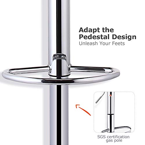 Leader Shell Back Bar Stools Set Of 2, Adjustable Bar Stool With Back, Swivel Barstools (Red) #TOP5