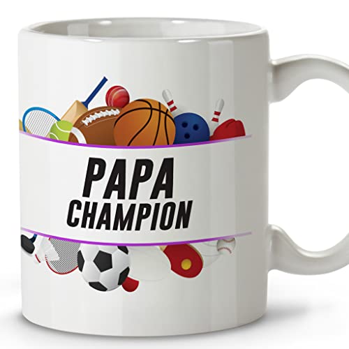 Super Papa Mug for Father's Day Original Breakfast Cups Ceramic Mug 330 ml Gifts with Phrases Papa Champion - Image 2