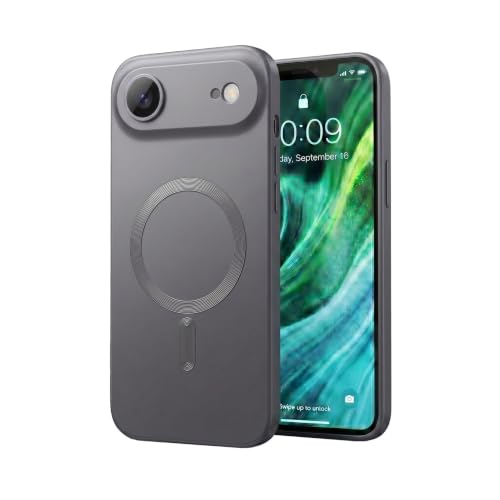 Image of amazon basics Premium Mag-Safe Case for iPhone 17 Air | Shockproof & Anti-Scratch Cover | Soft Silicone with Wireless Charging | Camera Lens Guard - Gray
