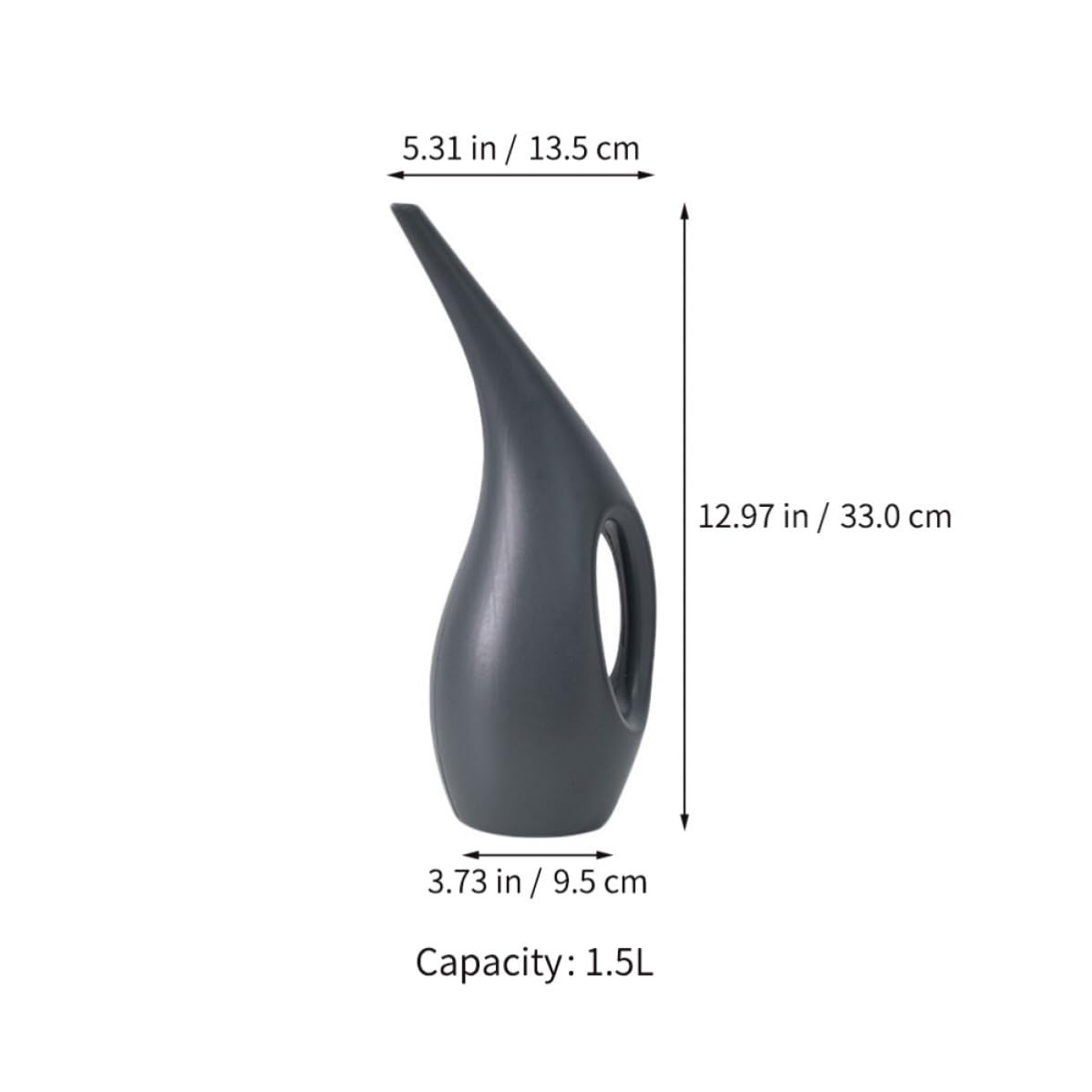 Garten Gießkanne mit Langem Auslauf, 1,5 L Kunststoff, Robust