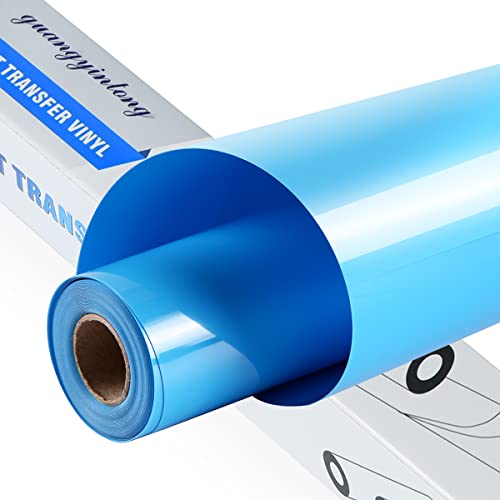 Guangyintong Htv Vinyl Rolls Heat Transfer Vinyl - 12" X 40Ft Sky Blue Htv Vinyl For Shirts, Iron On Vinyl For All Cutter Machine - Easy To Cut & Weed For Heat Vinyl Design (Sky Blue K14) #TOP4
