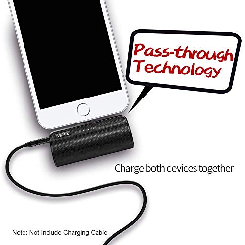 Iwalk Portable Battery Charger With Built In Cable, 3300Mah Ultra Compact Mini Power Bank Compatible With Iphone 11 Pro Xs Xr X 8 Plus 7 6 Pus,Black (No Lighting Cables) #TOP4