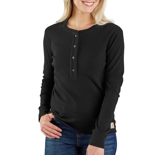 Image of Carhartt Women's TENCEL Fiber Series Relaxed Fit Long-Sleeve Ribbed Henley