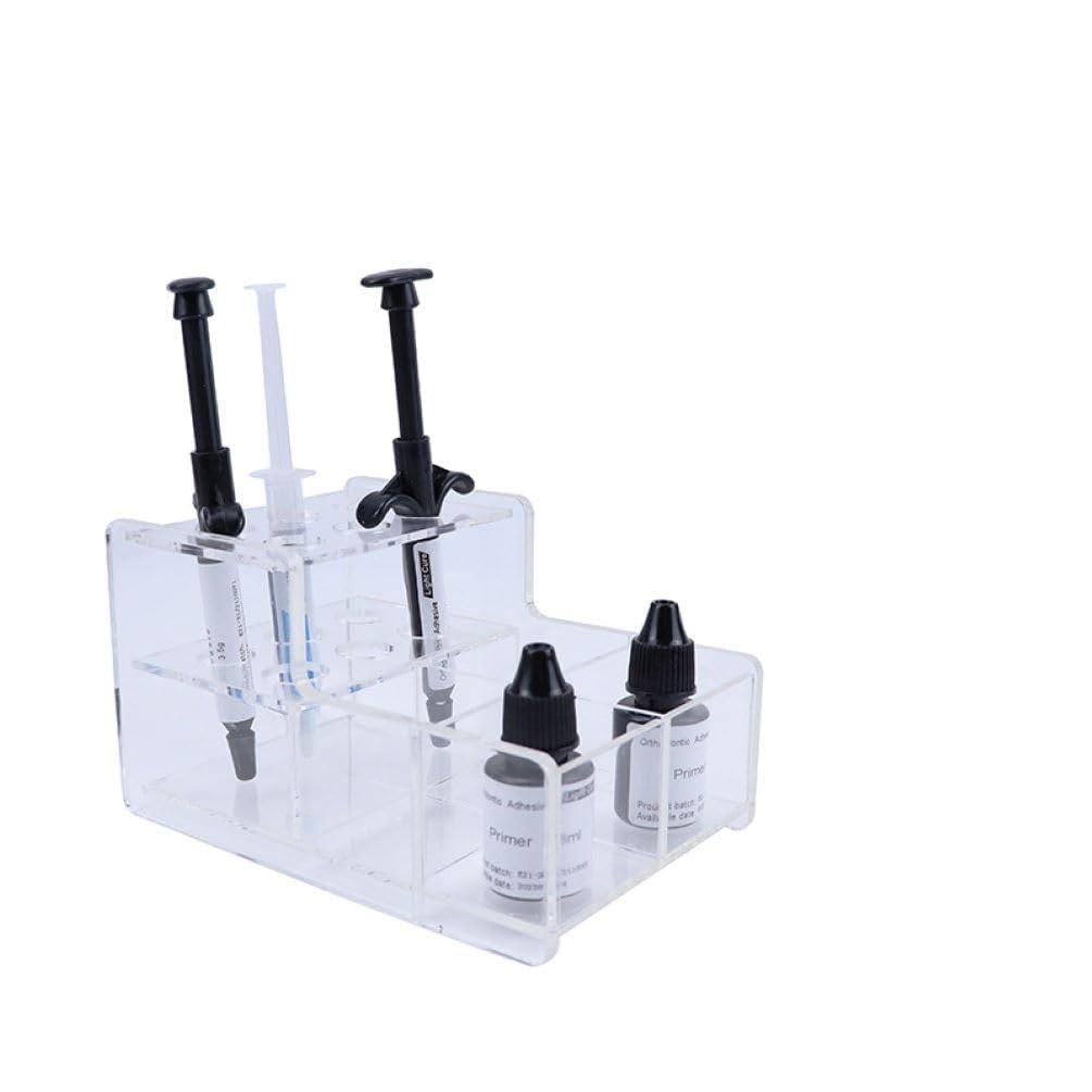 Dental Syringe Acrylic Organizer, Multi-Function Dental Syringe Holder Composite Organizer Transparent Resin Holder for Medical Composite Resin Adhesive Syringes, Resin Placement Rack (Large)