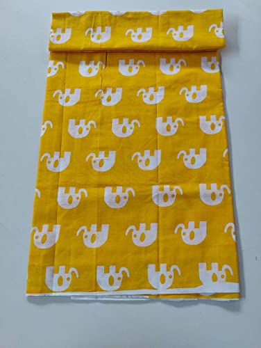 Image of Floral Printed Cotton Fabric Cloth Hand Block Print Fabric Women Material Running Jaipuri Hand Block Printed Women Dress Material Kurtis Natural 44 inch Inches Width 2.5 Meter (Pattern 19)