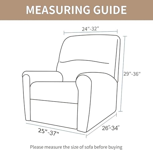 Funda para sillón reclinable lavable de 4 piezas para proteger el salón 4