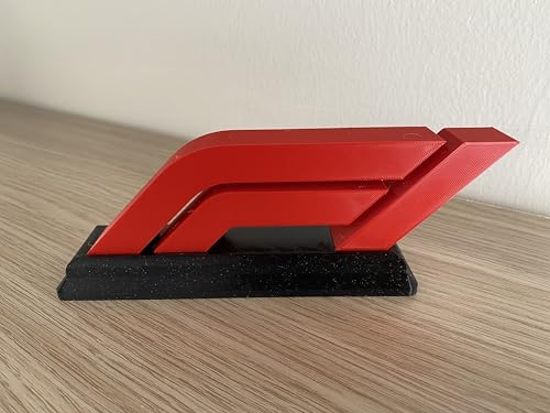 Image of Formula 1 Logo Display - F1 Desk decor for Car Lovers | Stylish Red & Black Motorsport Decor Gif