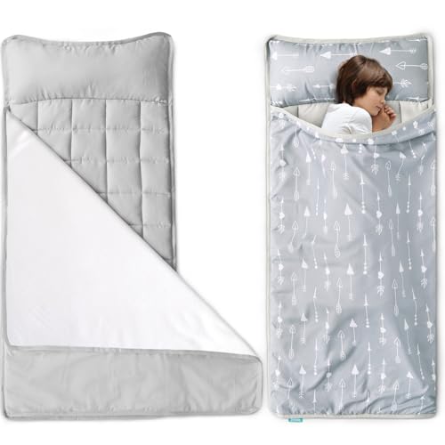 Image of Toddler Nap Mat 2-Pack with Blanket, 50 inchx21 inch, Portable, Arrow and Grey