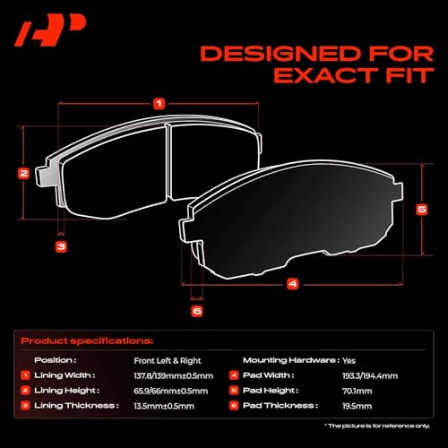 Image of A-Premium Front Ceramic Brake Pads Compatible with Mercedes-Benz