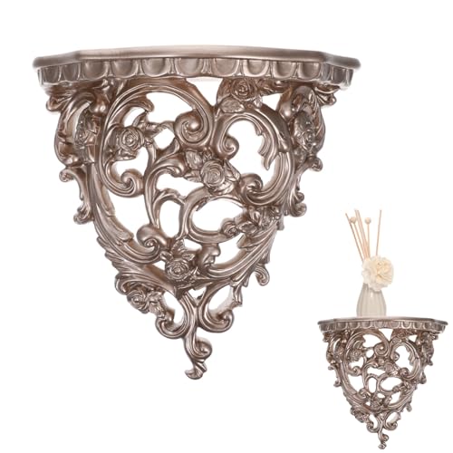 Ciieeo Retro Carved Wall Shelf 7.5 Inch Resin Floating Organizer