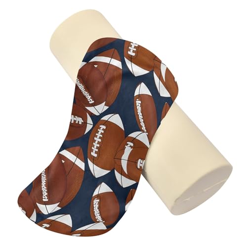 Kigai American Footballs Cervical Neck Roll Pillow for Sleeping, Memory Foam Cylinder Neck Roll Pillow with Washable Cover - Thumbnail 2