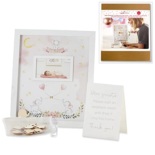 Image of Kate Aspen Baby Shower Guest Book Alternative, One Size, Pink Elephant