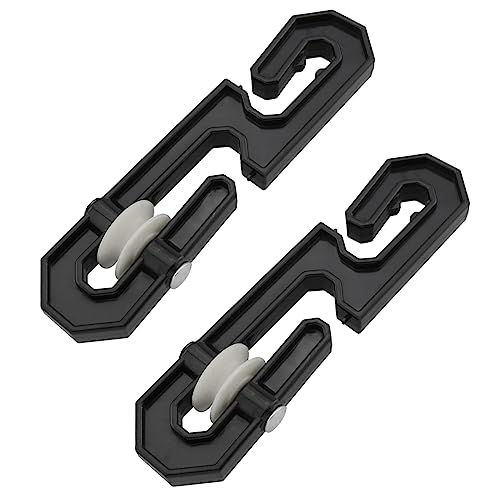 Aifeier ET 2 Pack Clothesline Spreader, Plastic Aluminum Clothesline Separator Spreader Pulley for Heavy Loads and Long Clothesline (Black)