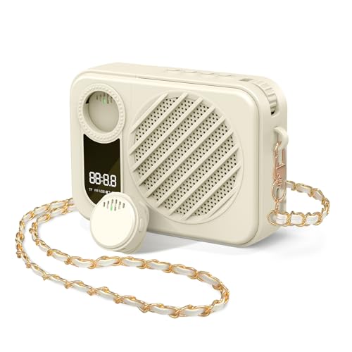 COOLSELL 拡声器 小型 ワイヤレスラベリアマイク付き 統合ストレージと充電 ポータブル メガホン 拡声器 20W 大音量 教師の教室、会議、ツアーガイド、販売用