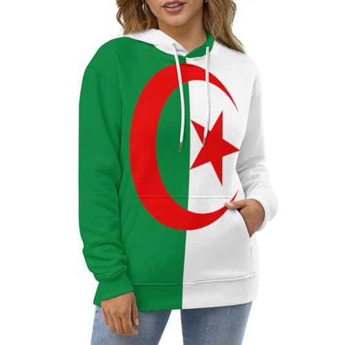 Sweat à capuche drapeau algérien homme pull symbole national algérie oversize - 5