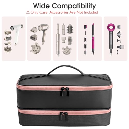 Image of Travel Carrying Case for Hair Dryer for Shark FlexStyle Hair Dryer Bag Double-Layer Beauty Styler Organizer Hair Tool Storage Bag Hairdryer Accessories Black Case