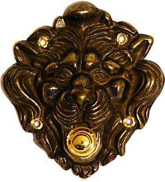 arterameferroDoor Bell Brass Lion Head